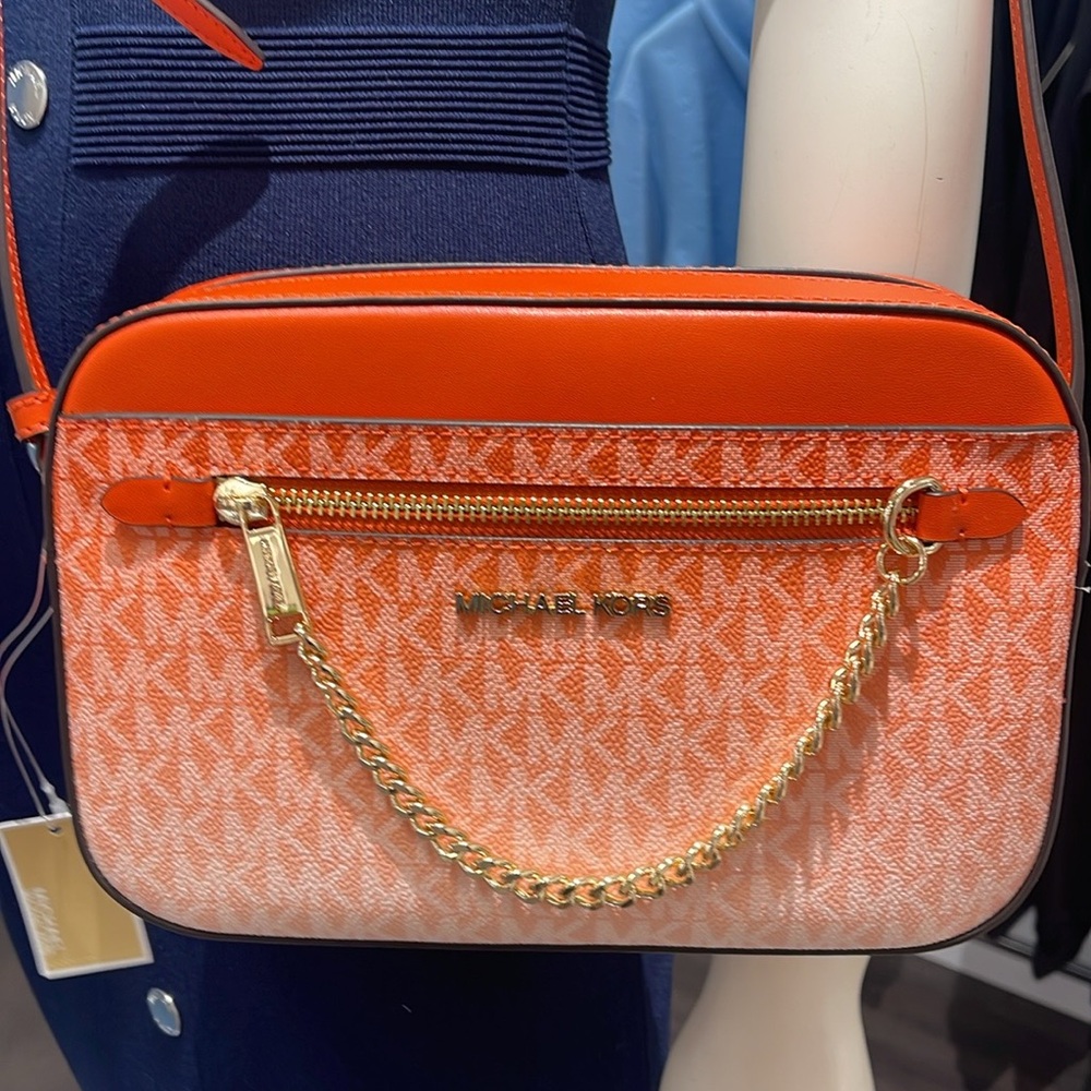 MICHAEL KORS Jet Set Large Ombré Signature Logo Crossbody EW ZP CHAIN XBDY Bag - Picture 16 of 16
